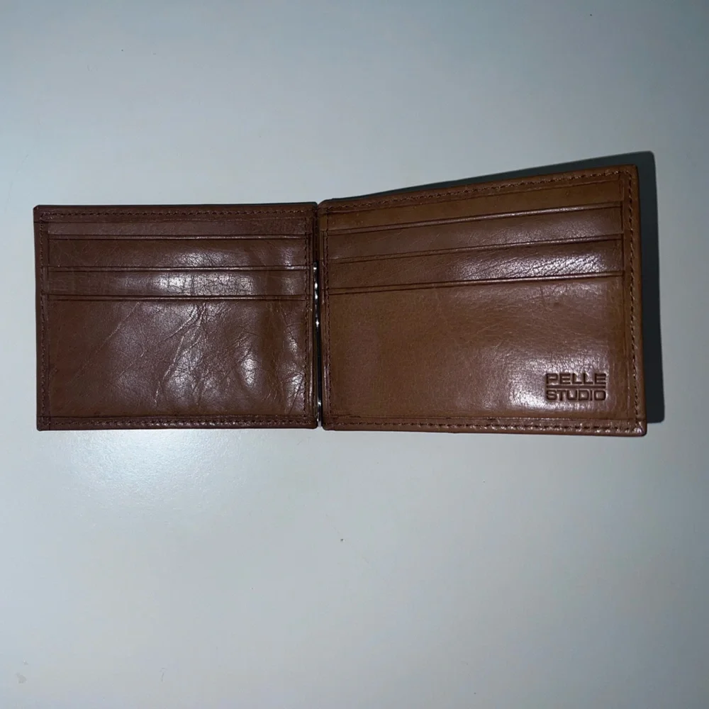 Pelle Studio Dark Brown Leather Wallet & Money Clip